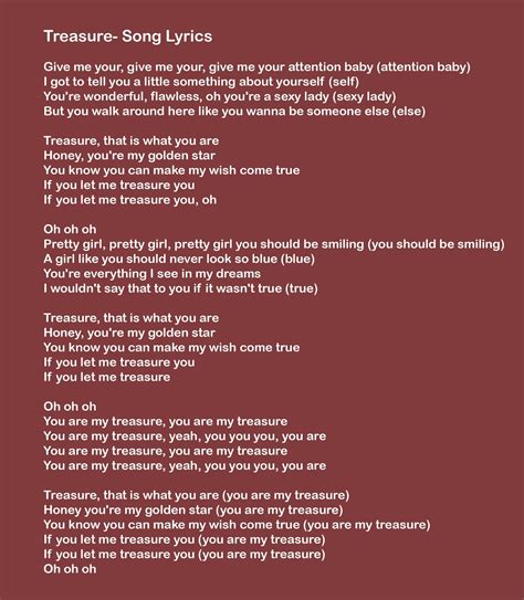 treasure bruno mars lyrics